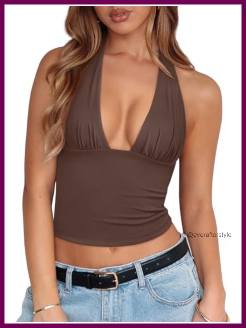 REORIA Women's Halter Crop Tank Top Backless Sleeveless Summer Top